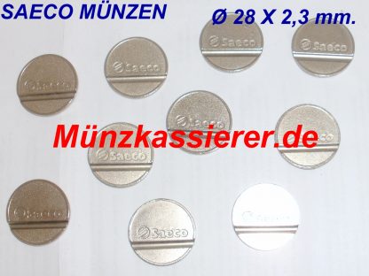 10 x Münze SAECO KAFFEEMASCHINE Wertmarken Ø 28 x 2,3mm